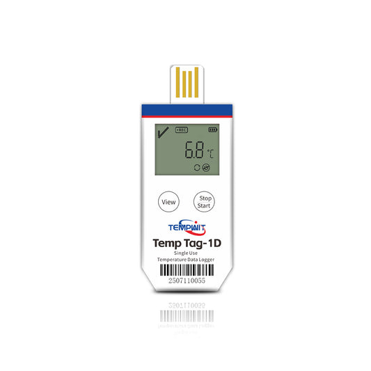 Temp Tag-1D Single Use Temperature Data Logger with LCD display