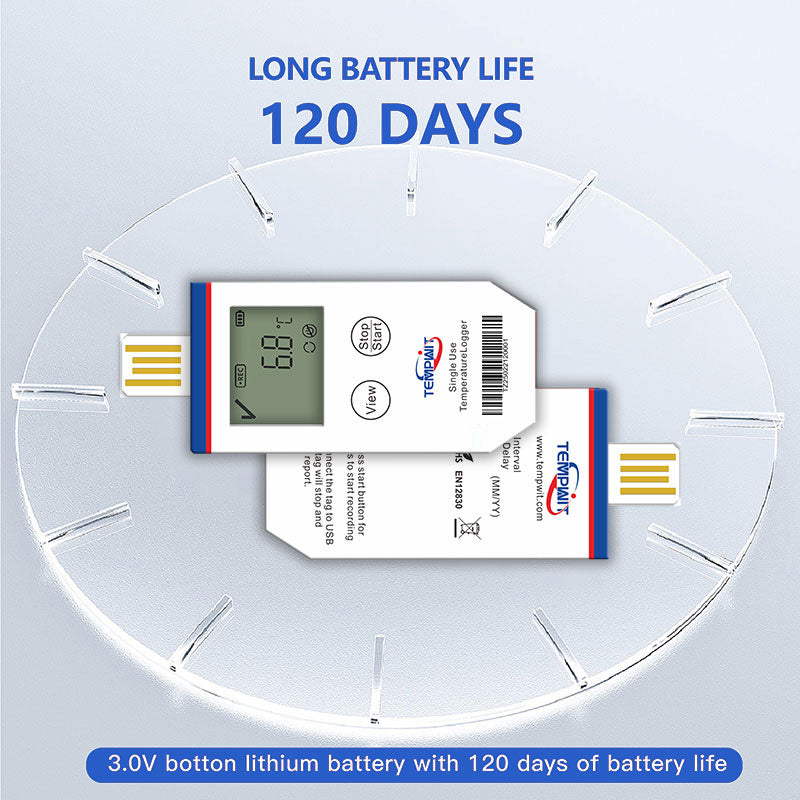 Temp Tag-1D Single Use Temperature Data Logger with LCD display