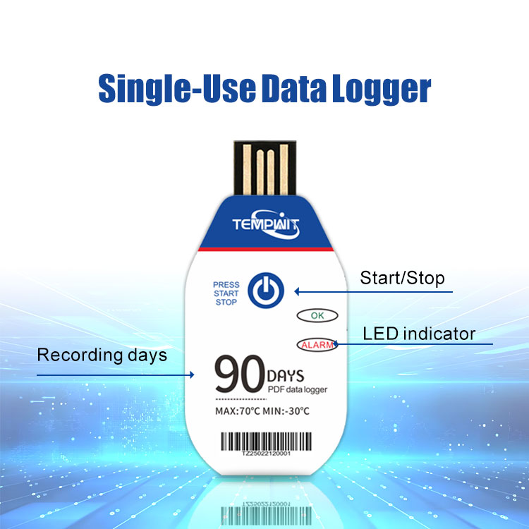 TempU02 Single Use PDF Data Logger