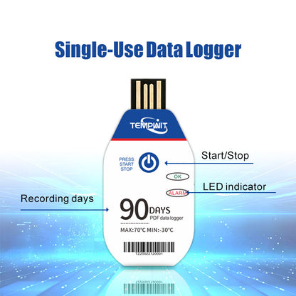 TempU02 Single Use PDF Data Logger