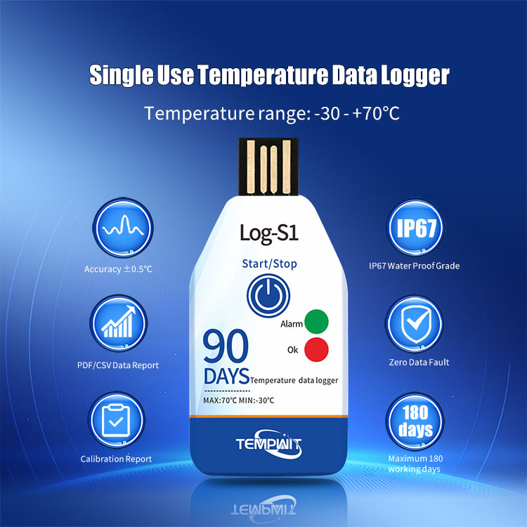 Tempwit Log-S1 Одноразовый регистратор данных температуры