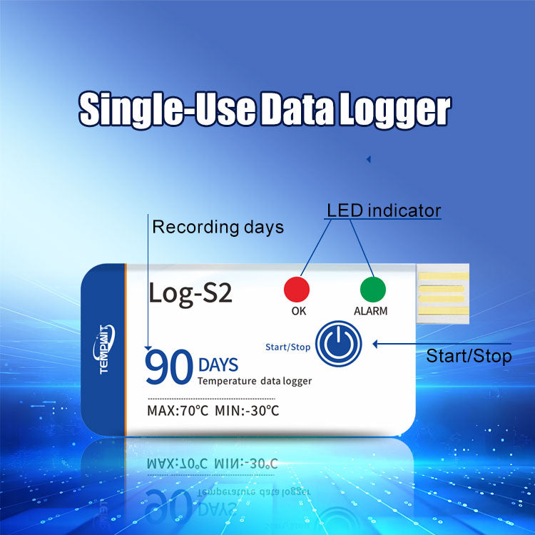 Registrador de datos de temperatura de un solo uso Tempwit Log-S2