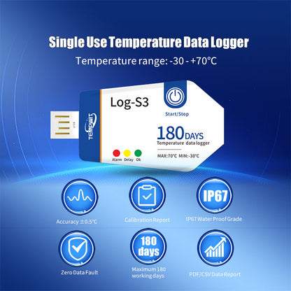 Tempwit Log-S3 Single Use Temperature Data Logger