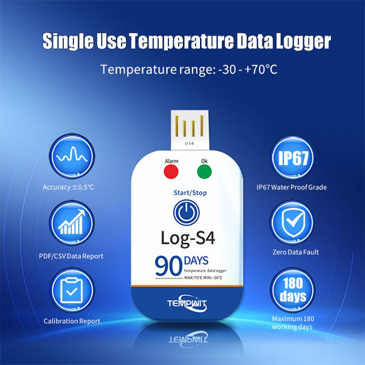 Tempwit Log-S4 Single Use Temperature Data Logger