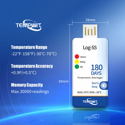 Tempwit Log-S5 Single Use Temperature Data Logger