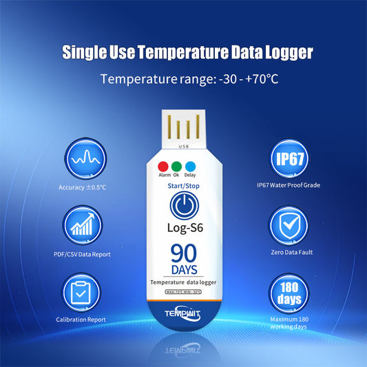 Tempwit Log-S6 Single Use Temperature Data Logger
