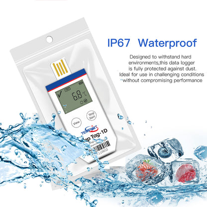 Temp Tag-1D Single Use Temperature Data Logger with LCD display