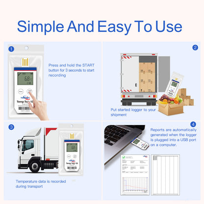 Temp Tag-1D Single Use Temperature Data Logger with LCD display