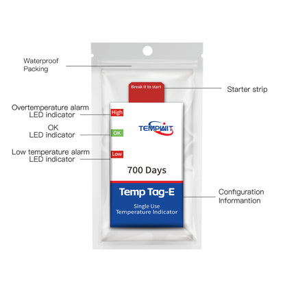 Temp Tag-E Single Use Temperature Indicator