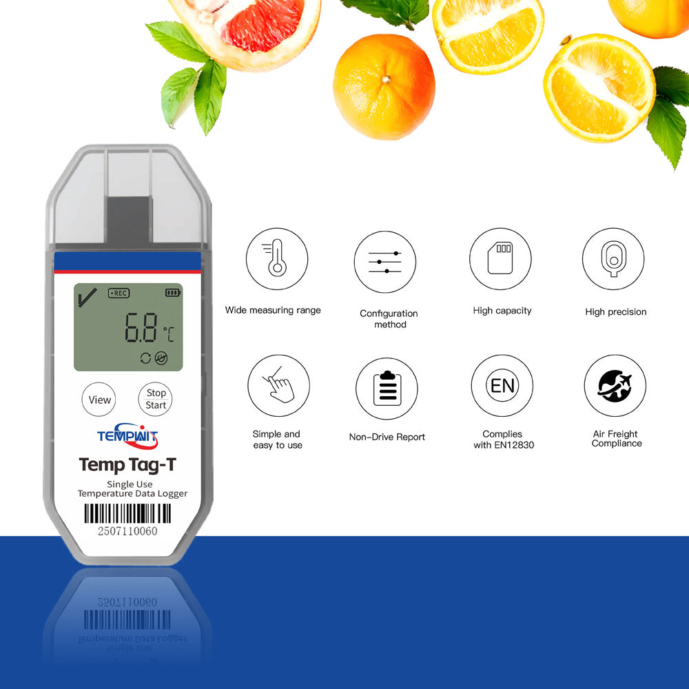 Temp Tag-T Programmable Single Use Temperature Data Logger with LCD display