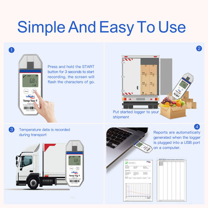 Temp Tag-T Programmable Single Use Temperature Data Logger with LCD display