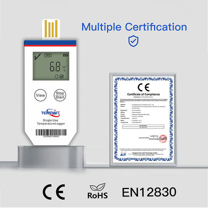 Temp Tag-1D Single Use Temperature Data Logger with LCD display