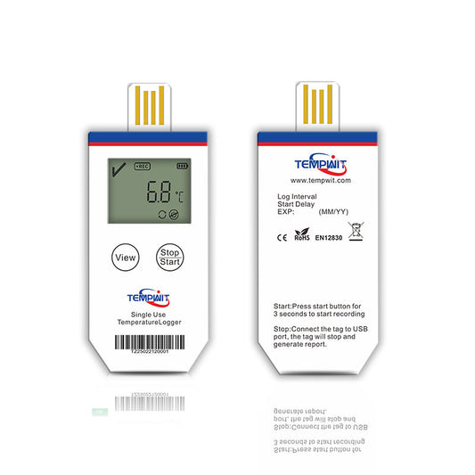 Temp Tag-1D Single Use Temperature Data Logger with LCD display