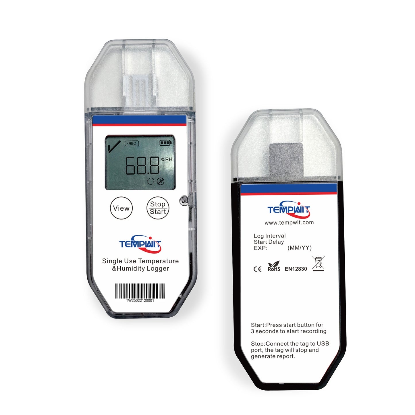 Temp Tag-TH Programmable Single Use Temperature /humidity Data Logger with LCD display