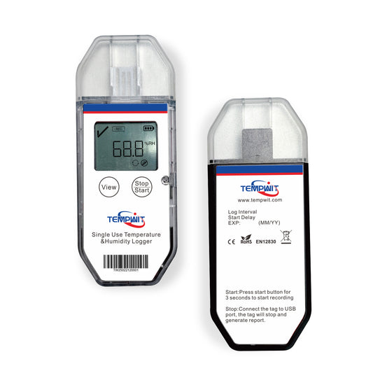Temp Tag-TH Programmable Single Use Temperature /humidity Data Logger with LCD display